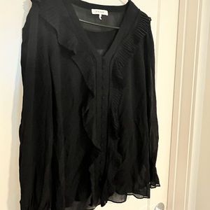 FRAME denim silk blouse, size xs